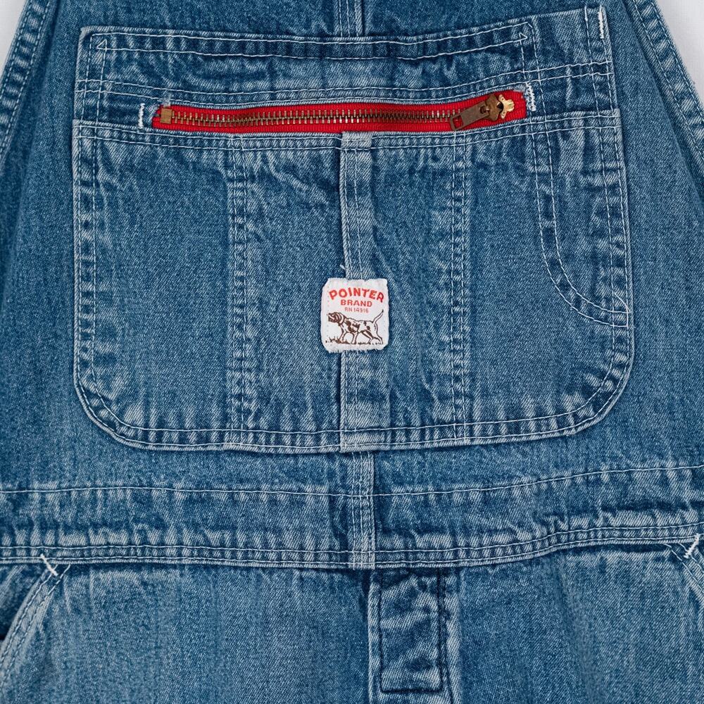 Vintage USA Made Denim Overalls POINTER BRAND Spell-Out Suspenders Men's *40x29* - Picture 5 of 6